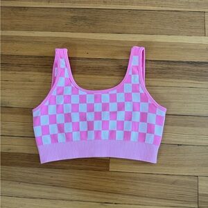 Kimberly C Checkered Sports Bra